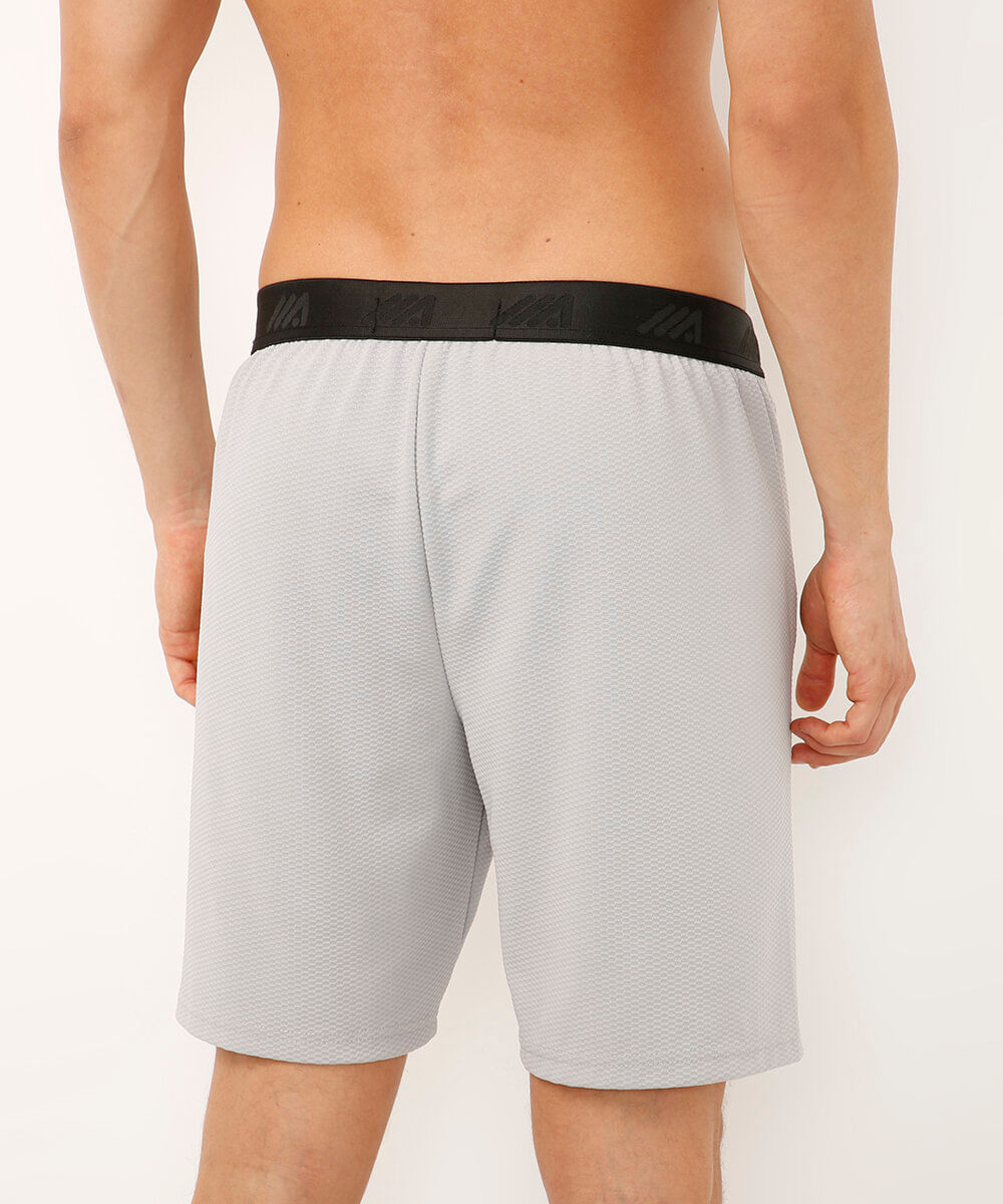 bermuda esportiva texturizada masculina cinza