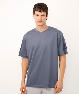 camiseta oversized basquete manga curta azul