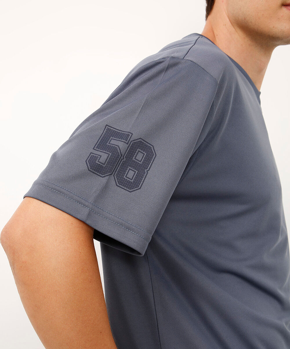 camiseta oversized basquete manga curta azul
