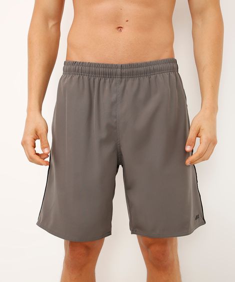 bermuda masculina com bolsos cinza
