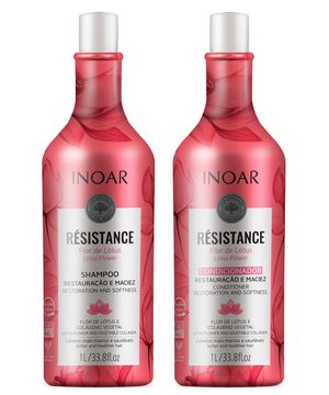 kit inoar resistance flor de lótus shampoo e condicionador