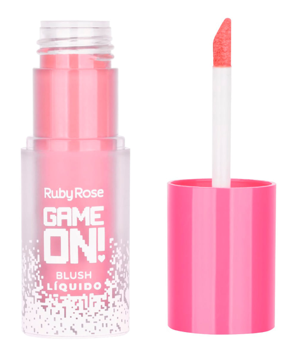 blush líquido ruby rose game on push start rosa