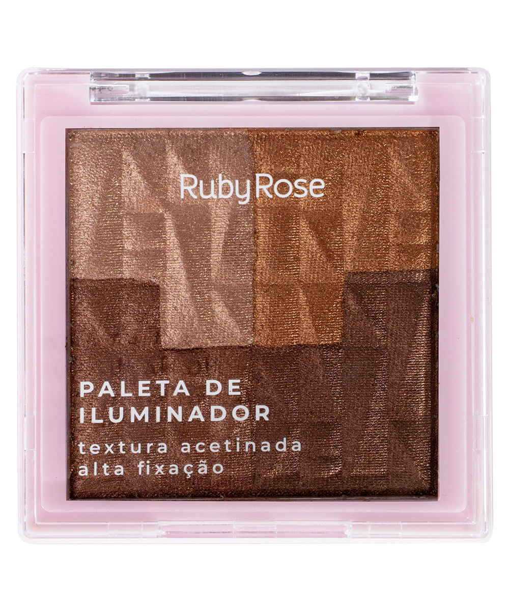 paleta ruby rose de iluminador master glow dourado
