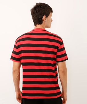 camiseta de algodão freddy krueger listrada vermelha