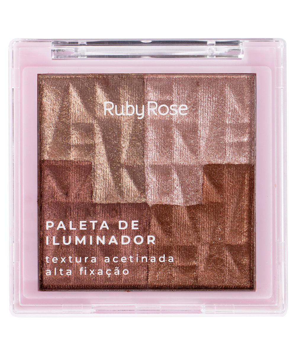 paleta ruby rose de iluminador glowist dourado