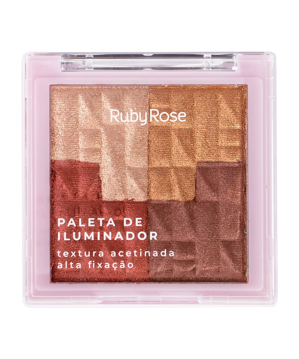 paleta ruby rose de iluminador fireglow dourado