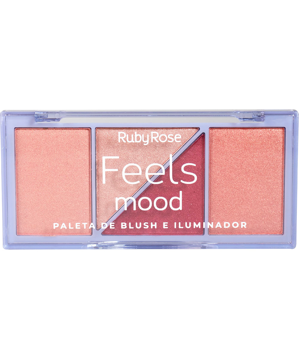 paleta de blush e iluminador feels mood hb75292 rosa