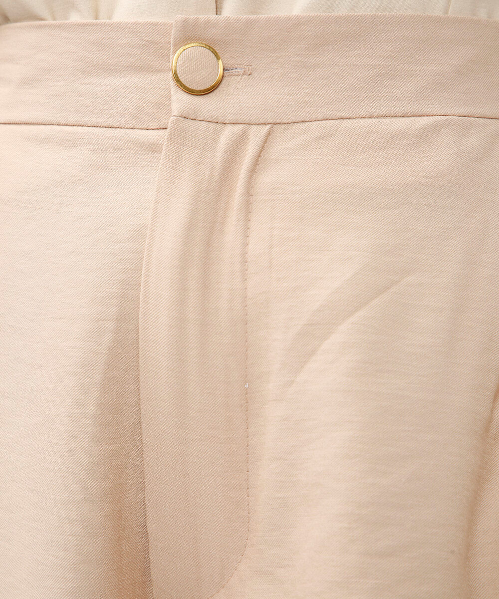 calça de alfaiataria feminina com pregas plus size bege