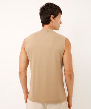 regata machão oversized de algodão bege