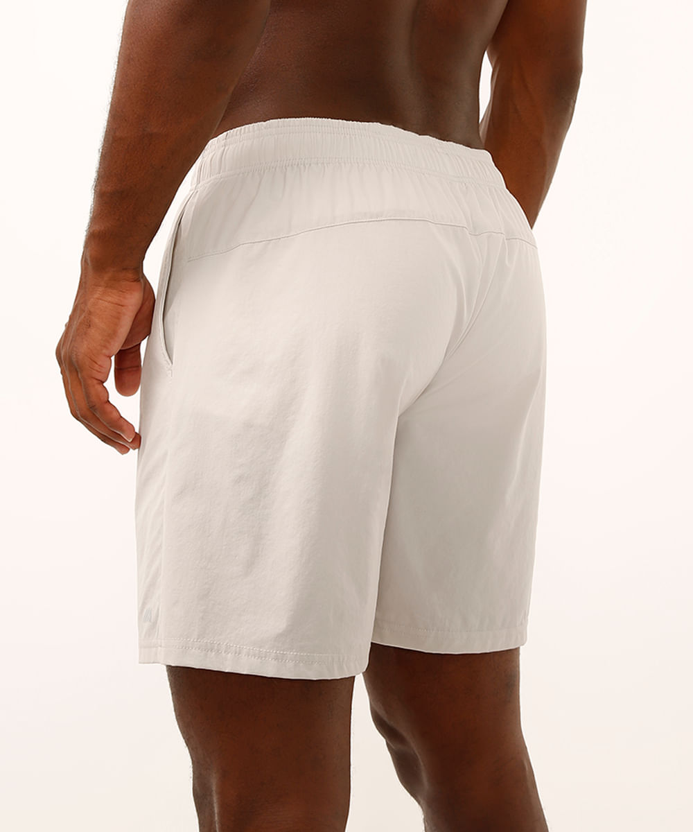 short com bolsos esportivo cinza