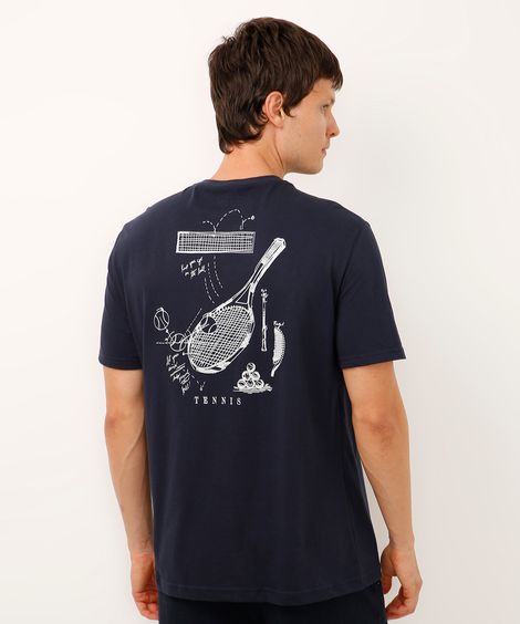 camiseta comfort de algodão tênis azul