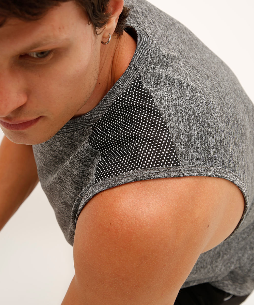 regata com recortes esportivo ace cinza