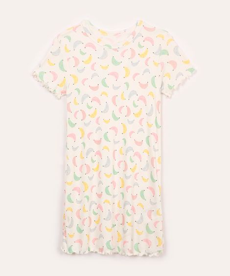 camisola infantil de viscose bananinhas off white