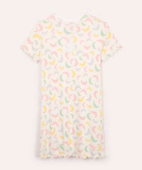 camisola infantil de viscose bananinhas off white