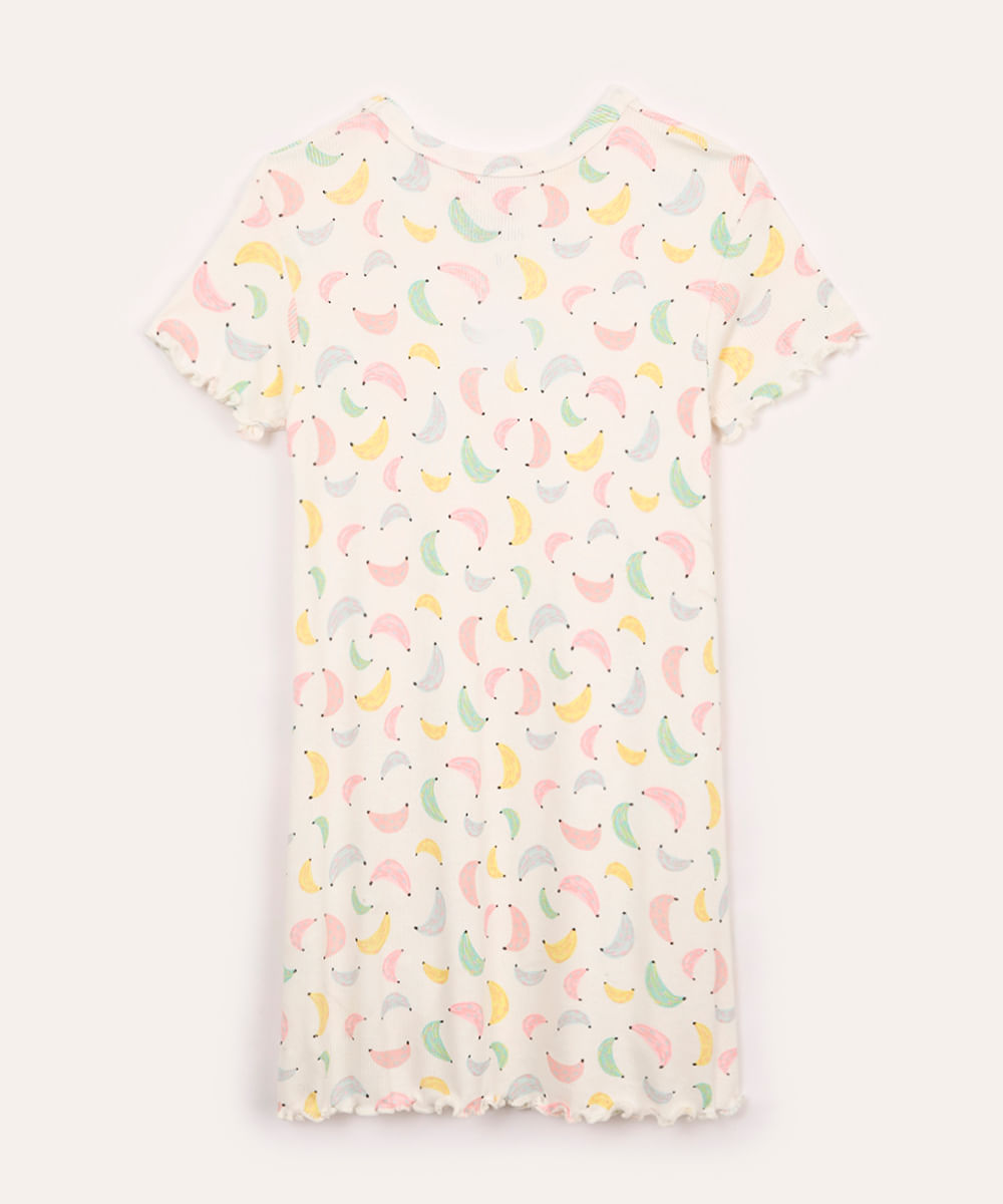 camisola infantil de viscose bananinhas off white
