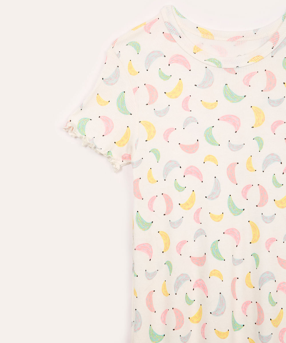 camisola infantil de viscose bananinhas off white