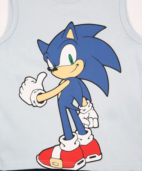 conjunto infantil curto sonic azul