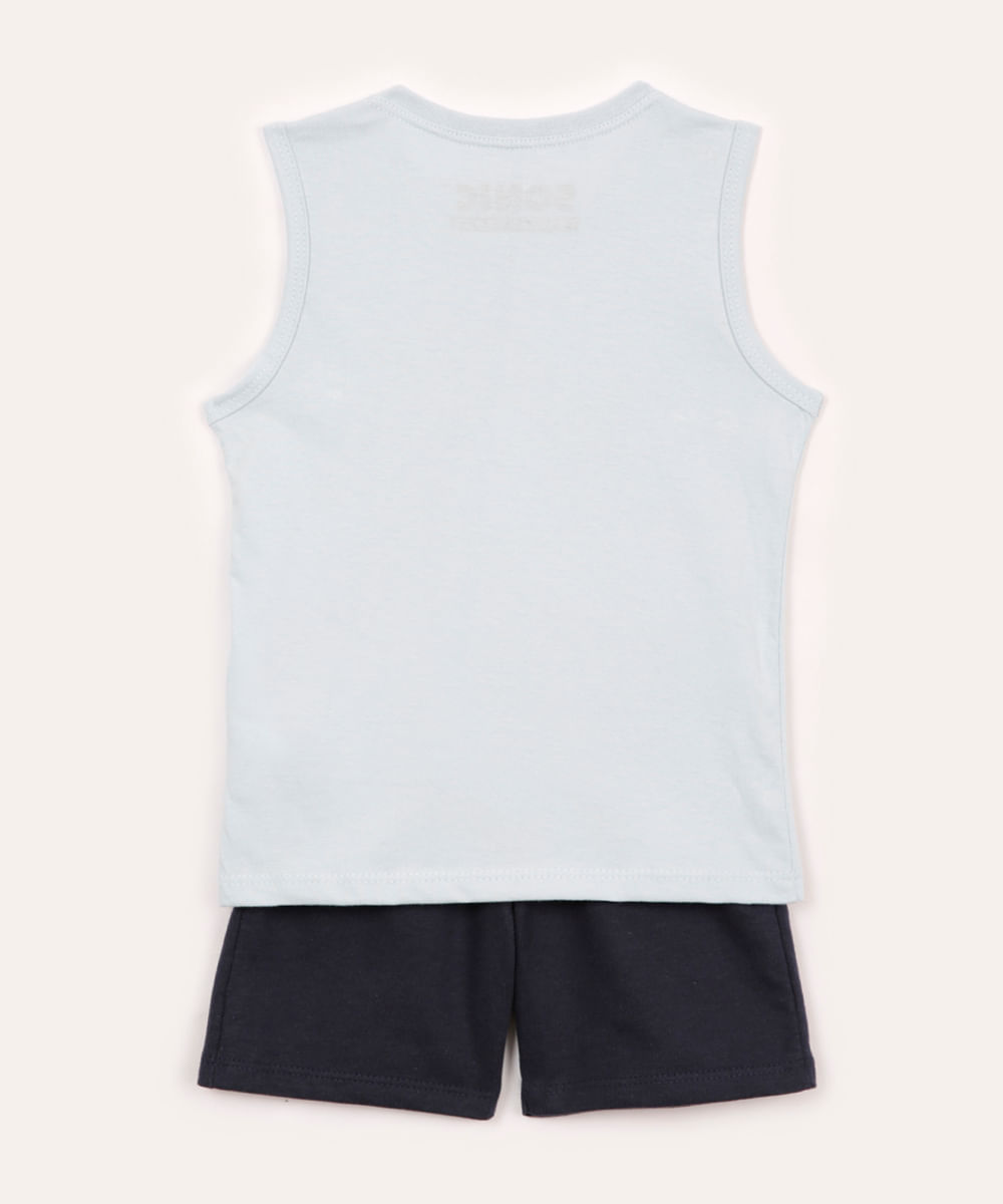 conjunto infantil curto sonic azul