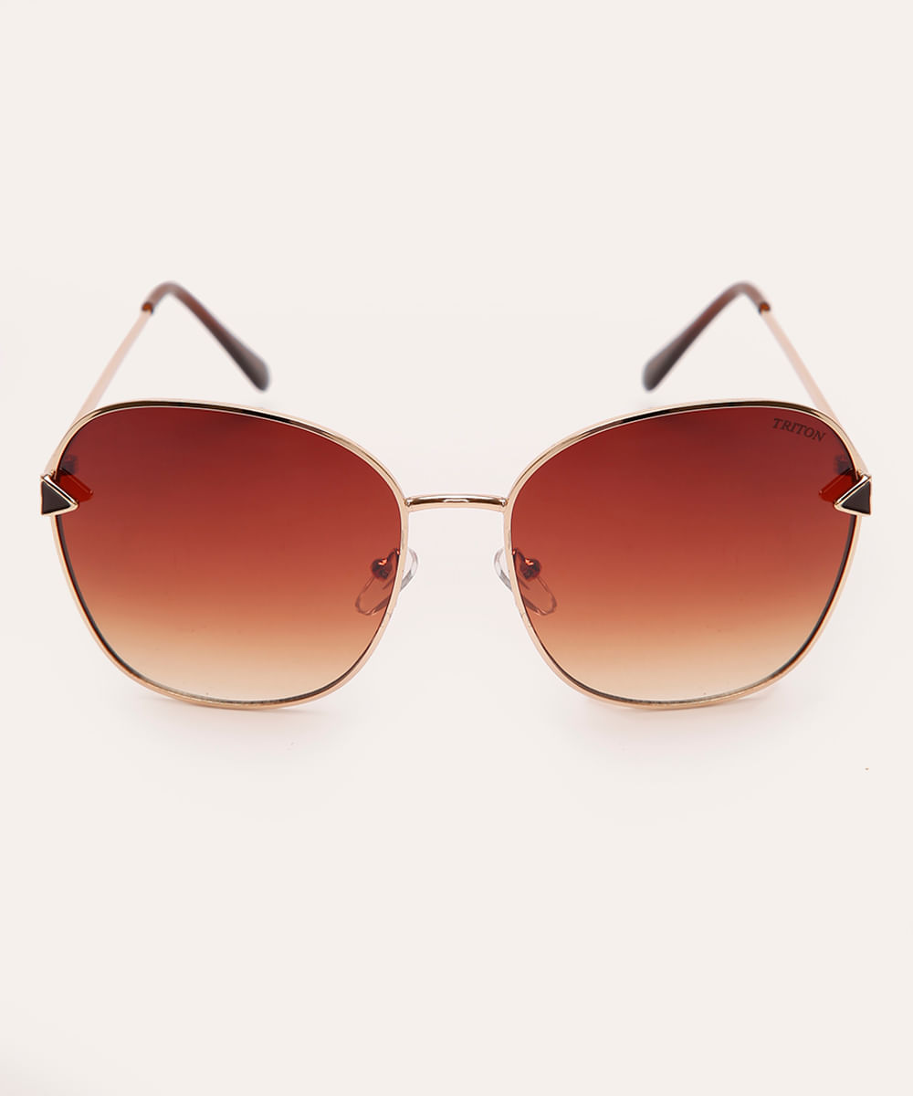 óculos de sol oval triton dourado