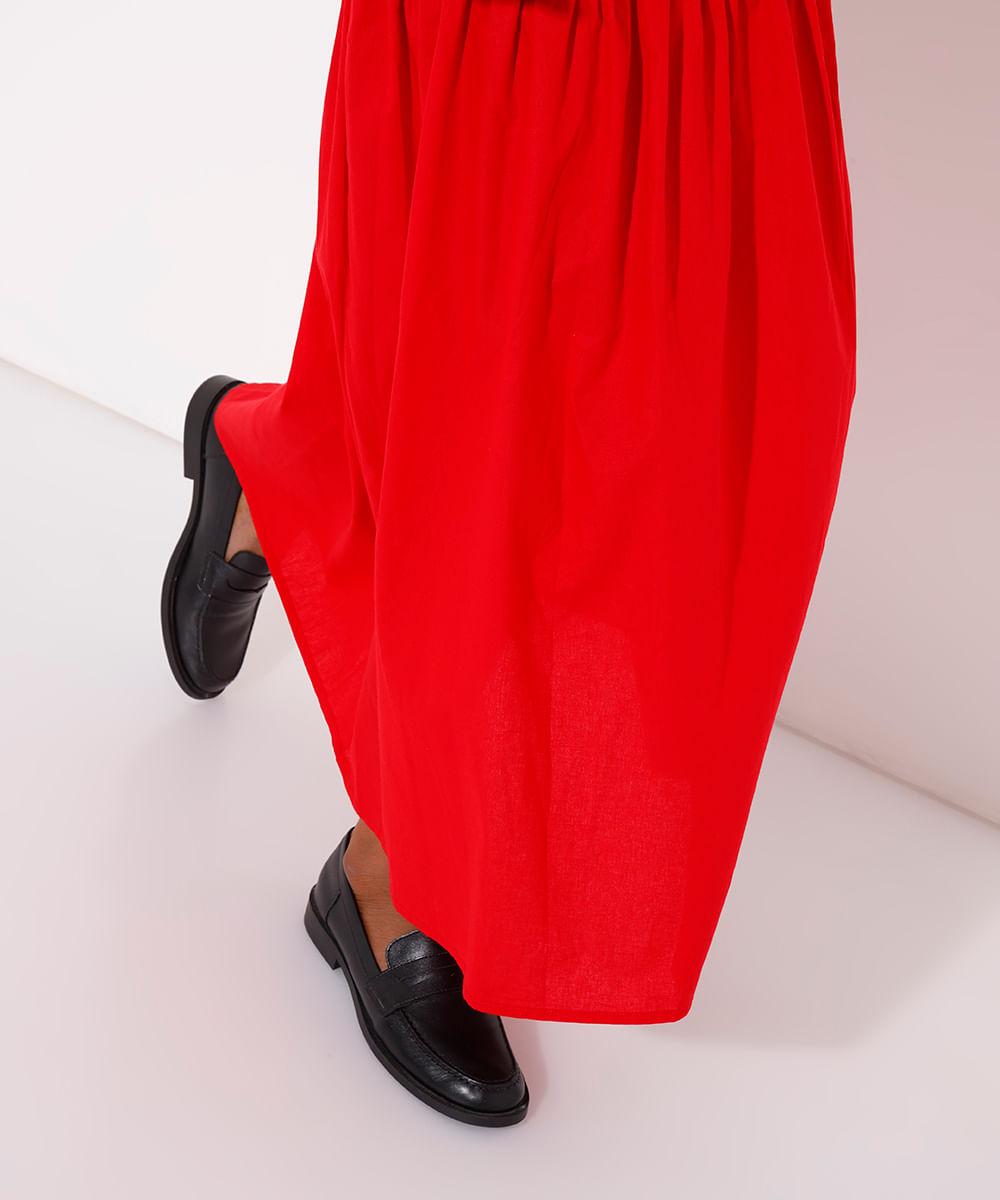 vestido longo de algodão mindset vermelho