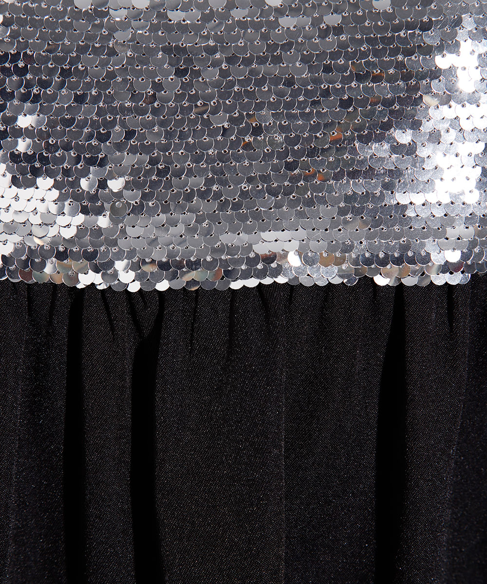 vestido midi com paetê mindset preto
