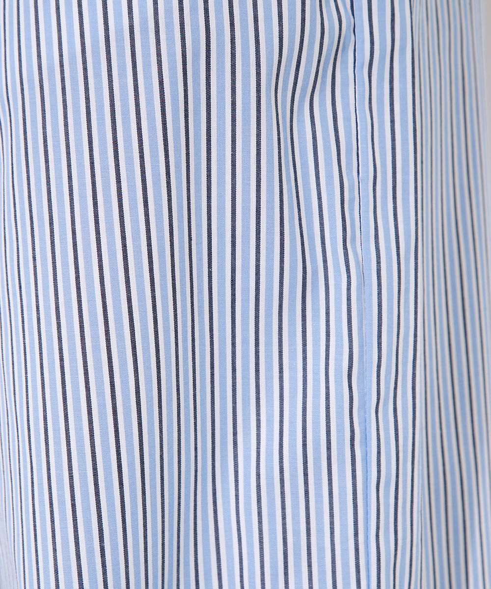 calça de alfaiataria reta listrada mindset azul