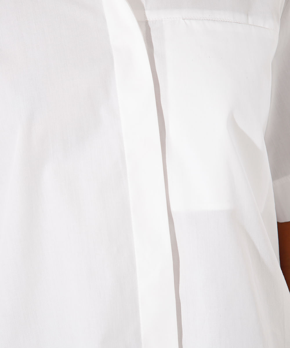 camisa de algodão bolso embutido mindset off white