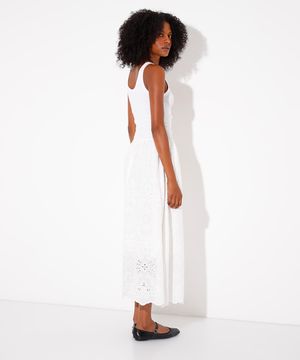 vestido midi de laise mindset branco