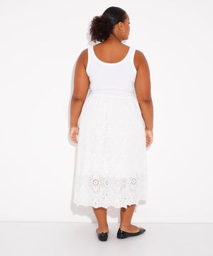 vestido midi de laise plus size mindset branco