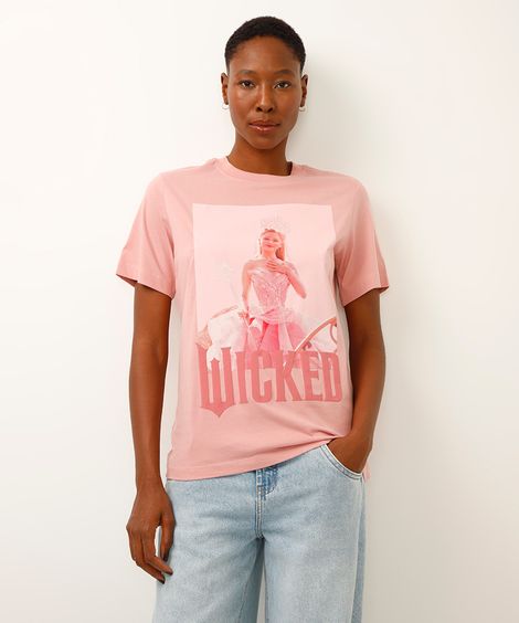 camiseta de algodão wicked rosa