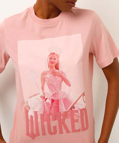 camiseta de algodão wicked rosa