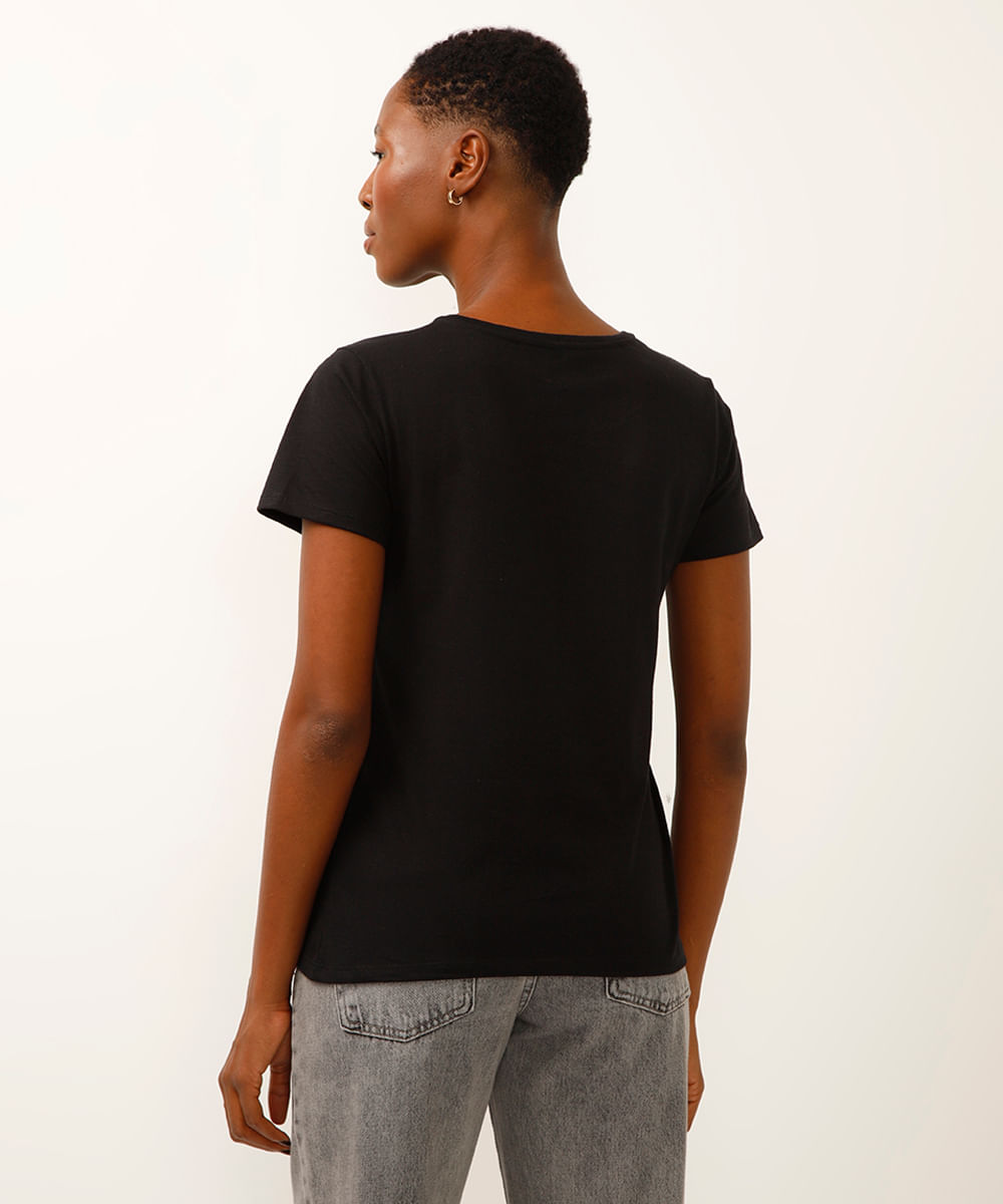 camiseta de algodão garfield preta