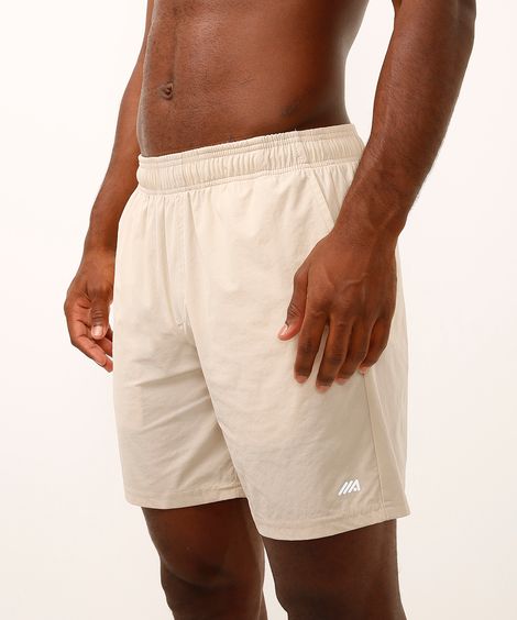 short com bolsos esportivo bege