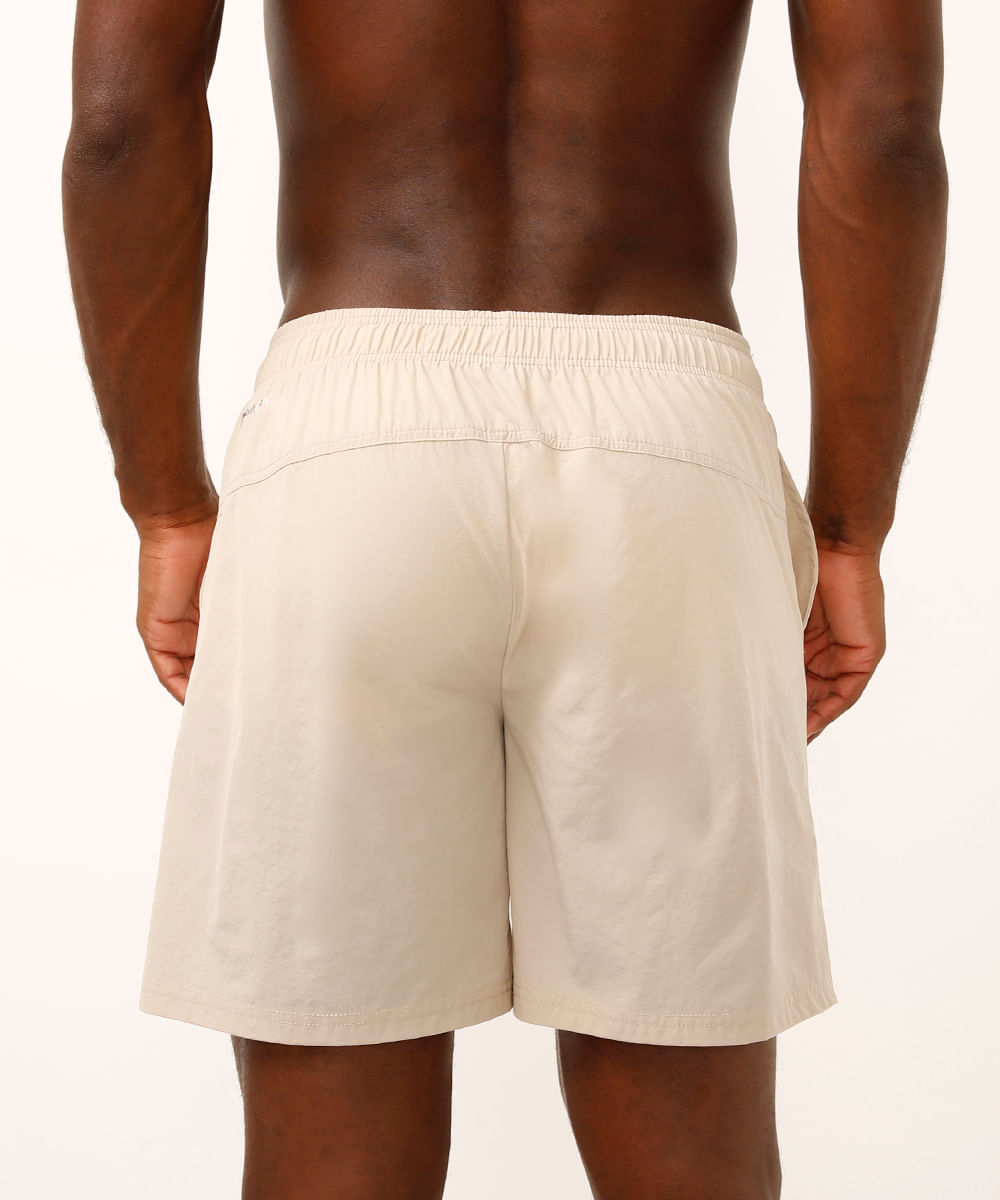 short com bolsos esportivo bege