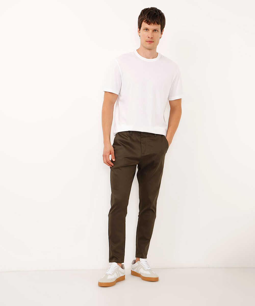 camiseta de algodão pima manga curta branca