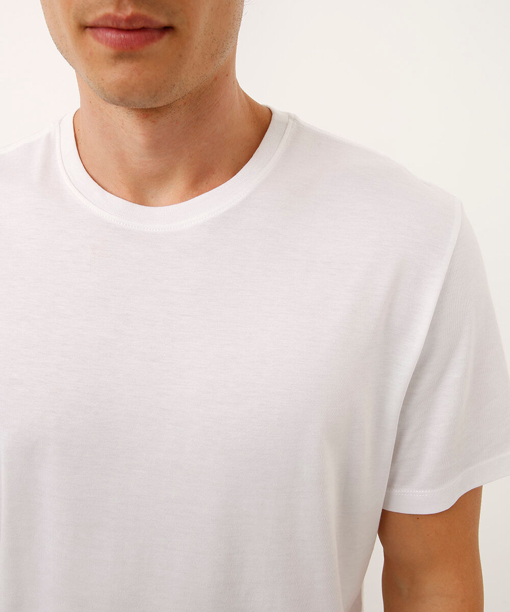 camiseta de algodão pima manga curta branca