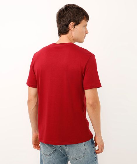 camiseta de algodão peruano bold manga curta vinho