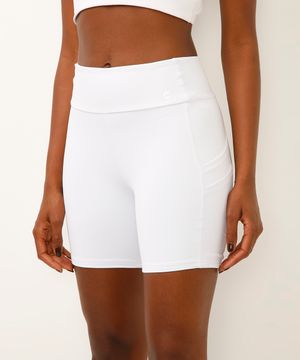 short esportivo ace com bolsos - branco