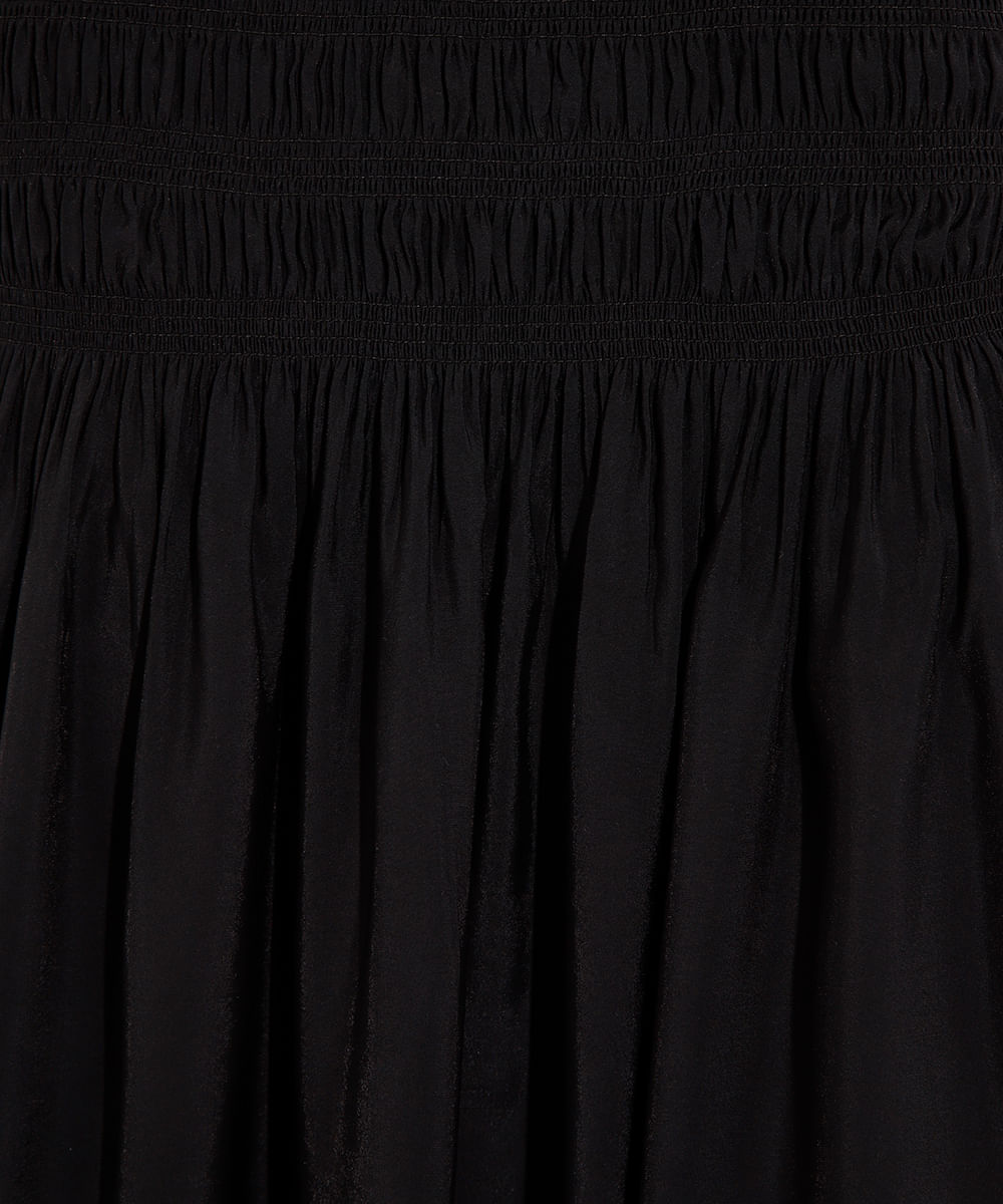 vestido longo de viscose com lastex mindset preto