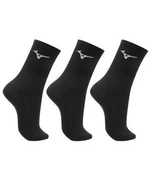 Meia Cano Médio Mizuno Basic Pacote Com 3 Pares Preto