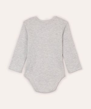 body infantil manga longa cinza