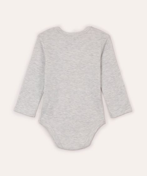 body infantil manga longa cinza