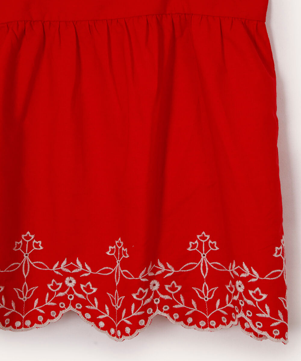 regata evasê infantil floral - vermelho