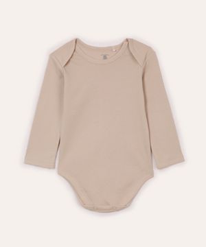 body de algodão infantil básico bege