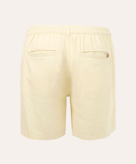 bermuda de linho com bolsos plus size amarela