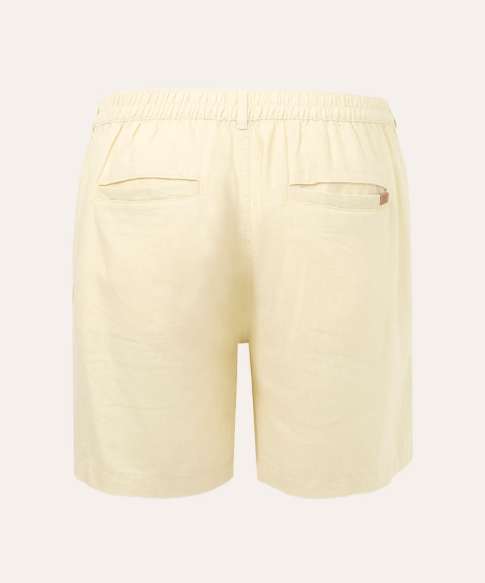 bermuda de linho com bolsos plus size amarela