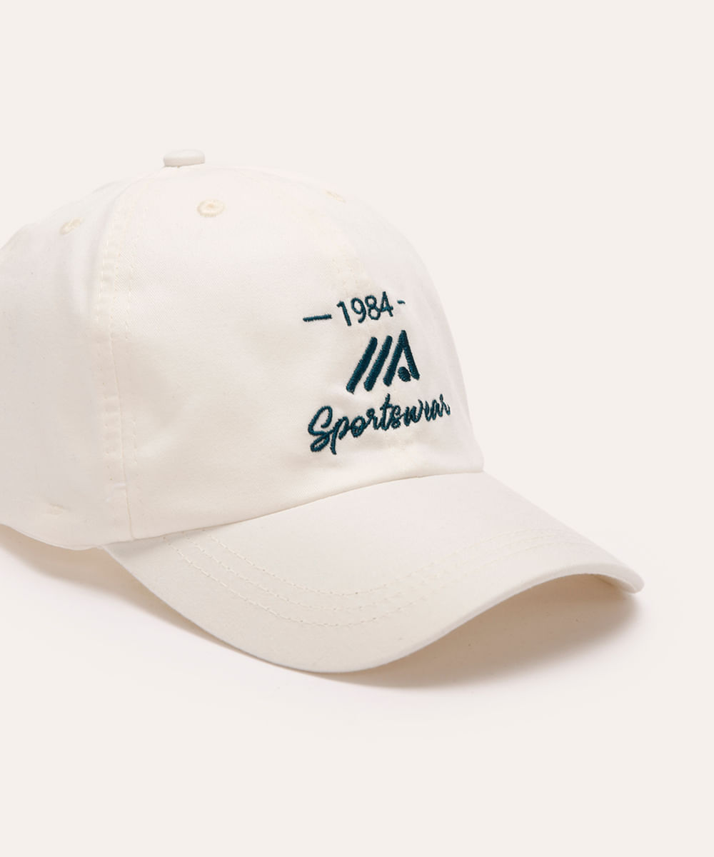 boné de sarja aba curva esportivo off white