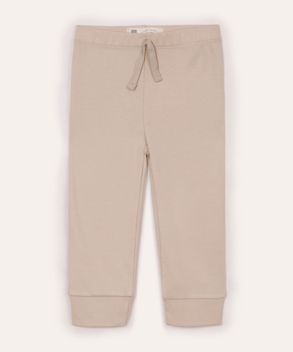 calça legging infantil básica bege