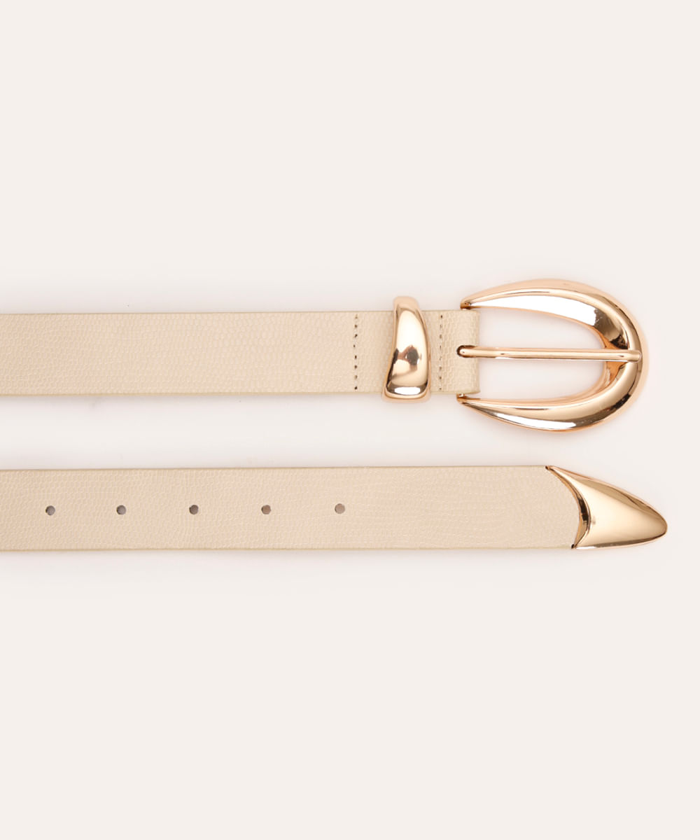 cinto texturizado off white
