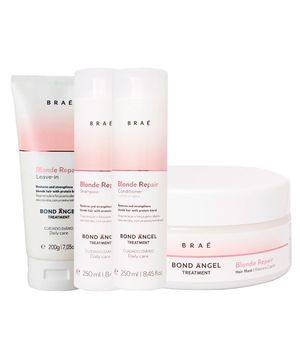 Kit Braé Blonde Repair - Shampoo 250ml - Condicionador 250ml - Máscara 250g - Leave-In 200ml